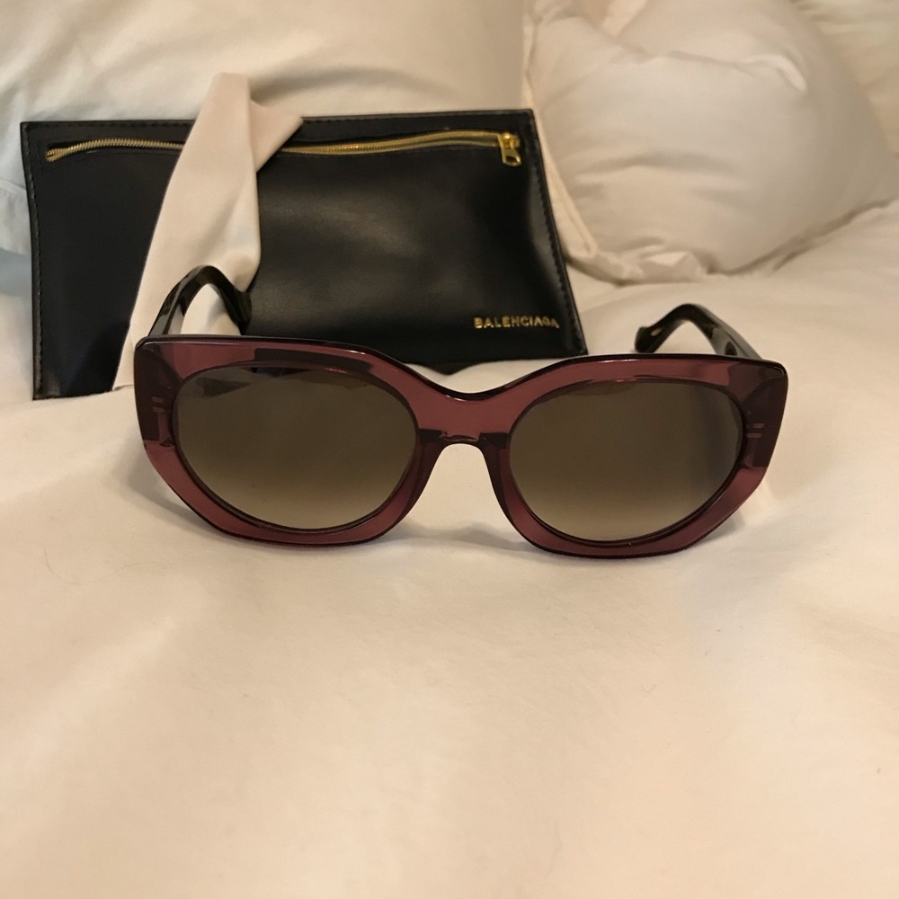 New Balenciaga Pink and Black Sunglasses